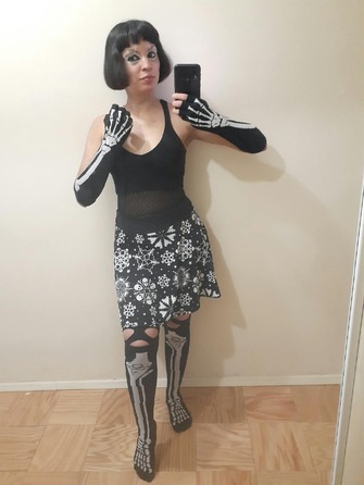 Рукавички без пальців Leg Avenue Skeleton Fingerless Gloves, чорні, O/S