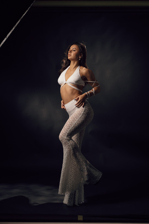 SILHOUETTE PANTS White Lace mesh_ біла сітка з мереживом