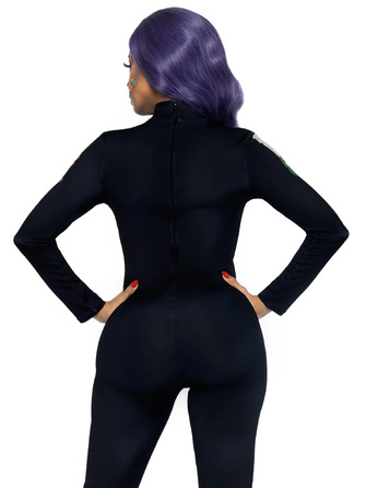 Комбинезон скелет с цветочным принтом Leg Avenue Floral skeleton catsuit M