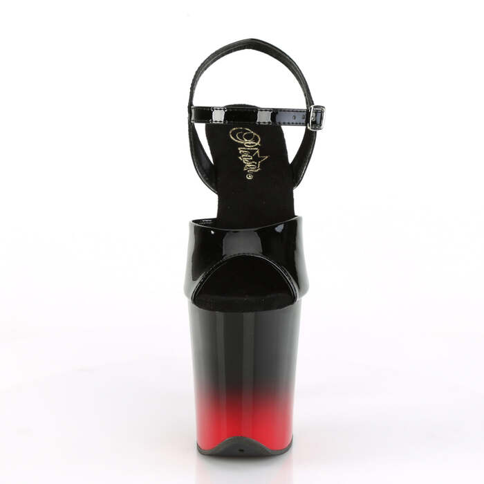 Босоніжки Flamingo-809BR-H на підборах 8 дюймів, двоколірні босоніжки з ремінцем на щиколотці 4 дюйми PF, чорні/червоні