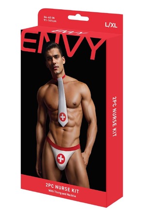 Игровой мужской костюм Медработник Envy 2 предмета, белый-красный, M/L