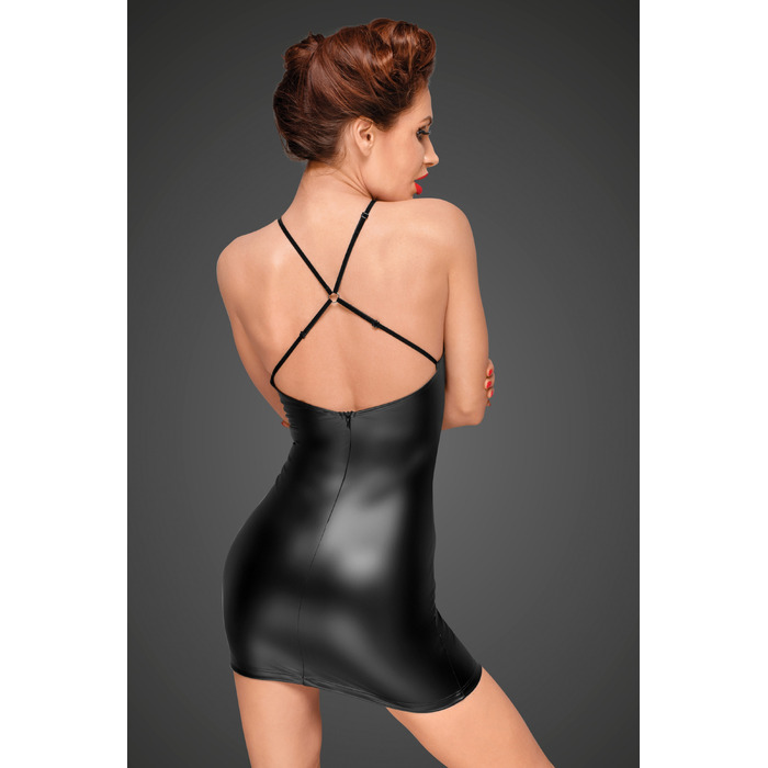 Сексуальна чорна сукня, що облягає Noir Handmade F185 з прозорим бюстом, L