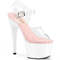 Босоніжки Pleaser Adore-708 на підборах 7 дюймів, босоніжки з ремінцем на щиколотці 2 3/4 дюйма, рожеві/білі