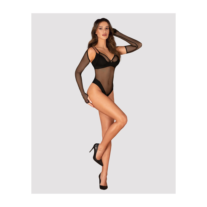 Рукавички у дрібну сіточку Nesari Obsessive, чорні, XS/S