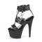 Шльопанці Pleaser Adore-761 на підборах 7 дюймів, босоніжки з Т-подібним ремінцем 2 3/4 дюйма, чорні, з веганської шкіри/чорні