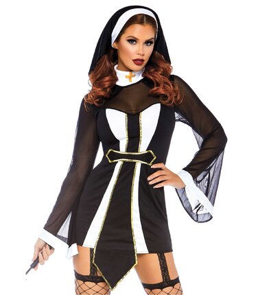 Сексуальный костюм монахини Twisted Sister Leg Avenue, ML