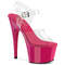 Босоножки Pleaser Adore-708, каблук 7 дюймов, ремешок на щиколотке шириной 2 3/4 дюйма, прозрачный/ярко-розовый