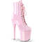 Ботинки Pleaser Flamingo-1020, каблук 8 дюймов, 4-дюймовые PF-ботинки со шнуровкой, молния сбоку, нежно-розовый цвет