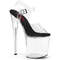 Босоніжки Pleaser Naughty-808 на підборах 8 дюймів, босоніжки з ремінцем на щиколотці Comfort шириною 4 дюйми, чорні/прозорі