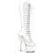 Boots Pleaser Adore-2020C *Каблук 7 дюймов, 2 3/4 дюйма, PF шнуровка, прозрачный