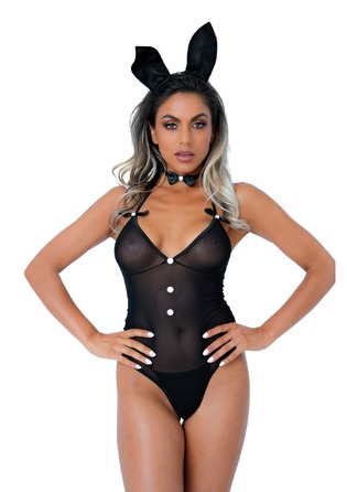 Костюм кролика Daring Intimates Classic Bunny, 3 предмета, черный, S/M