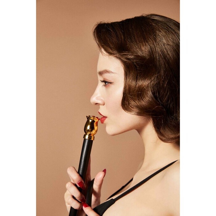 Мягкий кожанный хлыст с бутоном розы на рукоятке Soft Whip UPKO