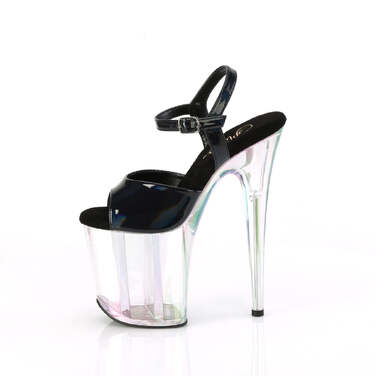 Босоножки Flamingo-809HT *Каблук 8 дюймов, 4-дюймовый голографический ремешок на щиколотке, черные