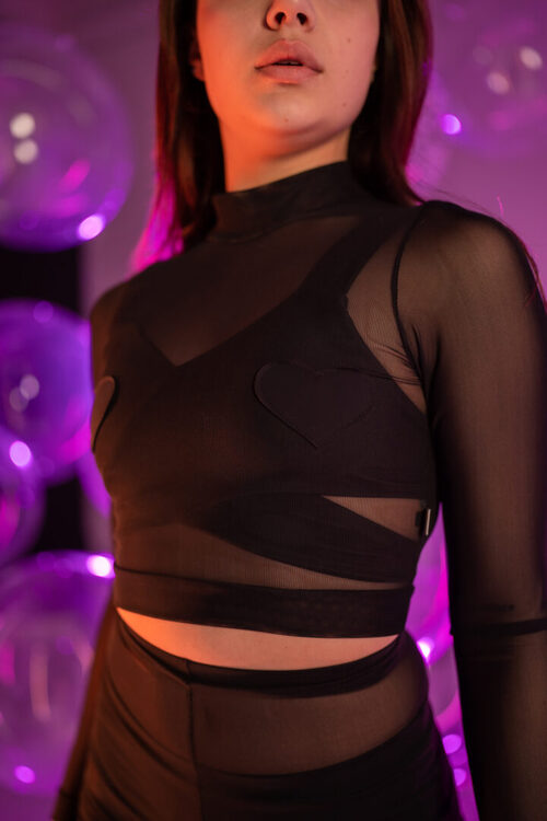 Рашгард серця з сіточки для полденс