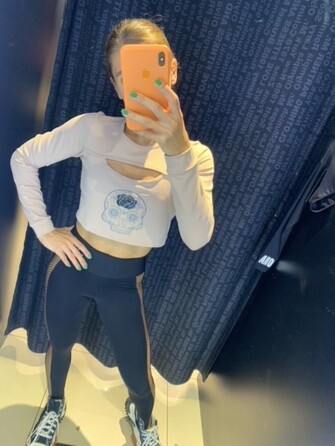 Топ Fitzona BROWN TOP WITH LONG SLEEVE ADN DETAIL ON CHEST