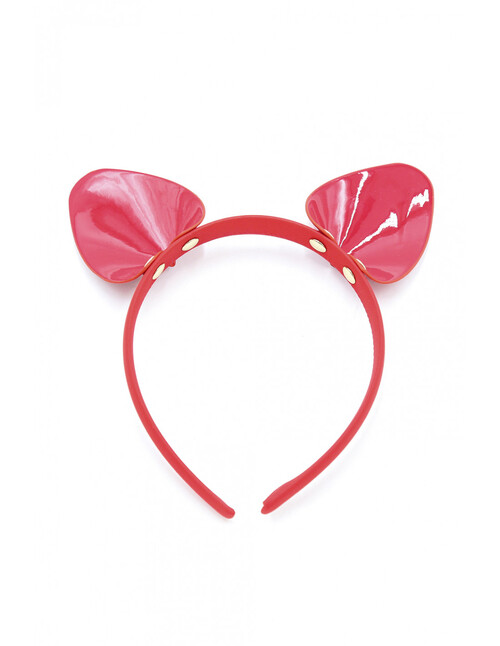 Ушки кошки глянцевые, красные