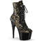 Чоботи Pleaser Adore-1020SQ *7 дюймів на підборах, 2 3/4 дюйма з блискавкою збоку, золотисто-чорні