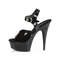 Босоніжки Pleaser Delight-608N на підборах 6 дюймів, босоніжки з ремінцем на щиколотці 1 3/4 дюйма, чорні