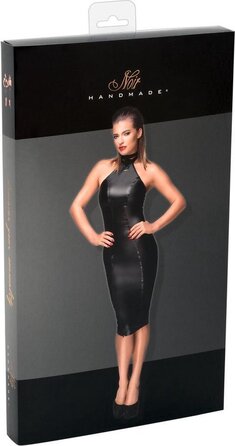 Сукня з чокером Noir Handmade F160 з вінілу, чорна, XL