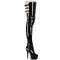 Сапоги Pleaser Delight-3055, каблук 6 дюймов, высота ботинок 3,5 см, с пряжками, боковая молния, чёрные