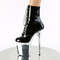 Ботинки Pleaser Flamingo-1020, каблук 8 дюймов, 4-дюймовые PF-ботинки со шнуровкой спереди, молния сбоку, чёрный/серебристый хром