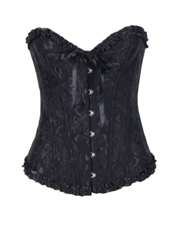 Корсет з квітковим принтом Star Night Corset Top з гачками та шнурівкою, чорний, M (без коробки)