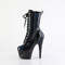 Ботинки Pleaser Adore-1040WR-HG, каблук 7 дюймов, голографическая шнуровка PF 2 3/4 дюйма, молния сбоку, чёрные