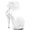 Босоніжки Pleaser Delight-624F *6 дюймів на підборах, 1 3/4 дюйма з хутра марабу з манжетою на щиколотці, блискавка ззаду, прозорі/білі
