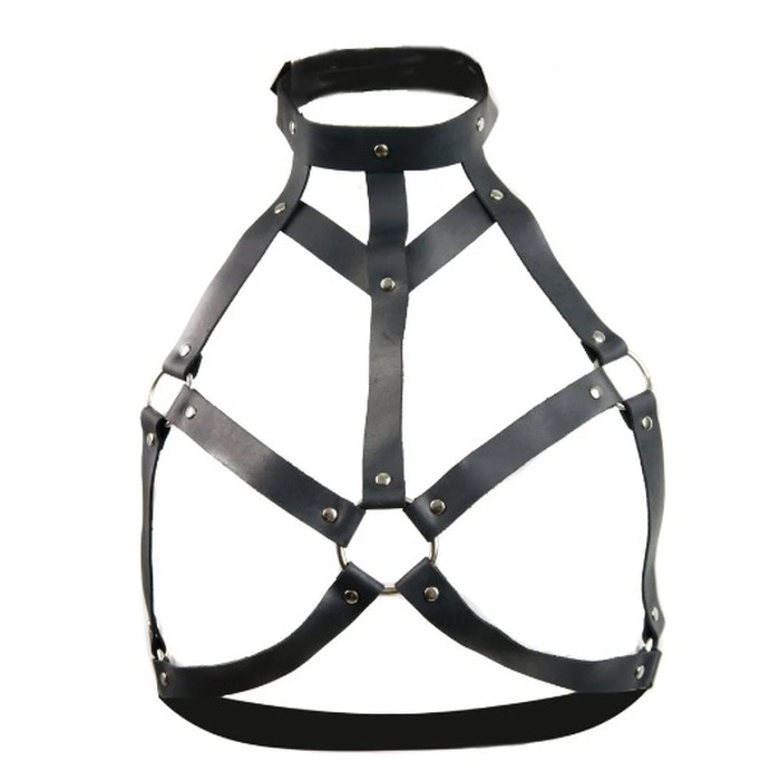 Портупея на груди One Size L12, з натуральної шкіри, чорна