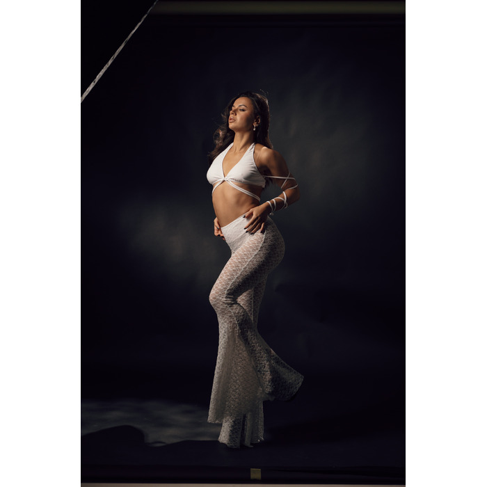 SILHOUETTE PANTS White Lace mesh_ біла сітка з мереживом