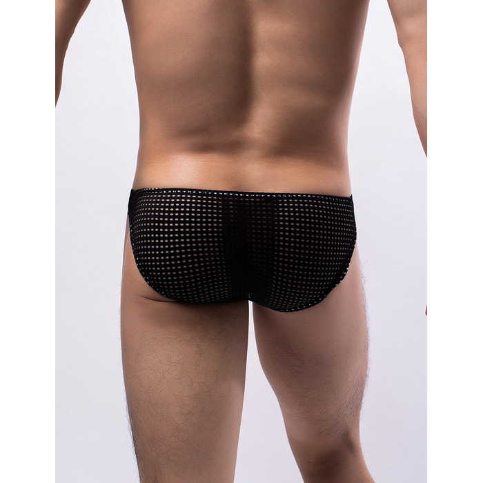 Дышащие сетчатые сексуальные мужские трусы Star Night черные, XL