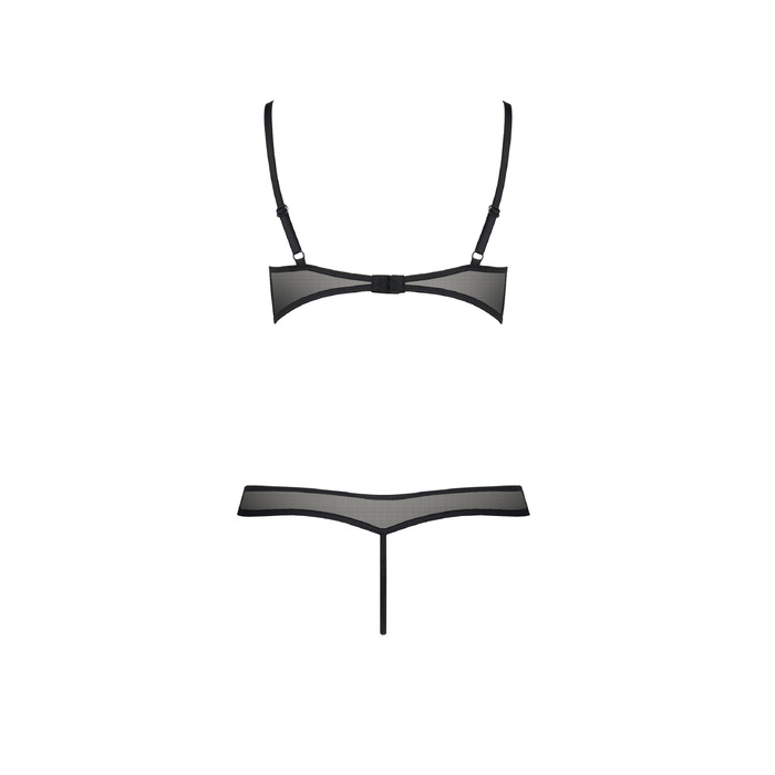 Комплект белья с открытым доступом HEIDI SET WITH OPEN BRA black S/M - Passion