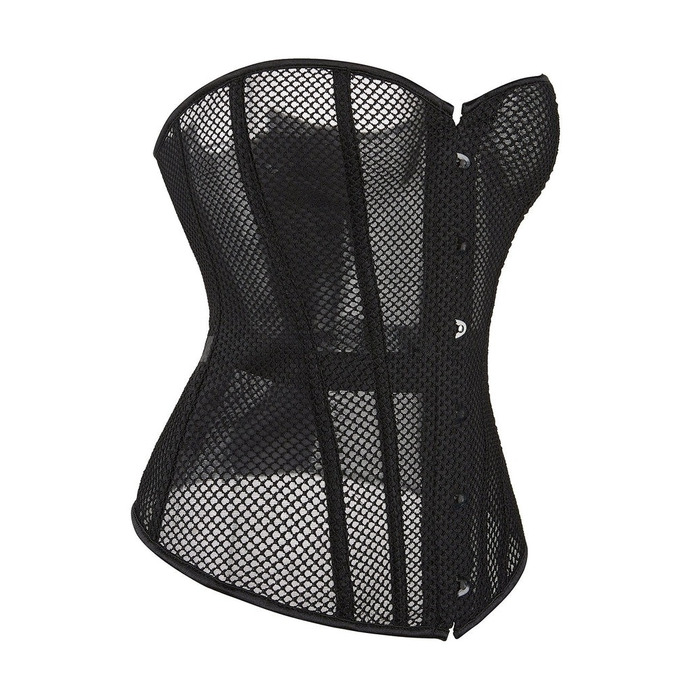 Корсет из сетки Star Night с крючками и шнуровкой, черный, S (без коробки)