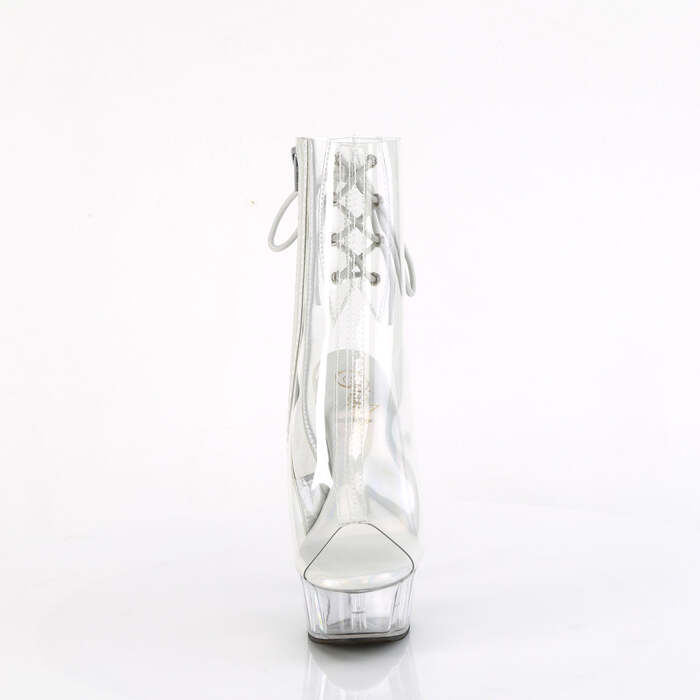 Чоботи Delight-1018C *6 дюймів на підборах, 1 3/4 дюйма з відкритим носком/п'ятою, бокова блискавка, прозорі