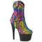 Чоботи Pleaser Adore-1029RS *7 дюймів на підборах, 2 3/4 дюйма з прикрасою PF RS, блискавка збоку, різнокольорові/чорні