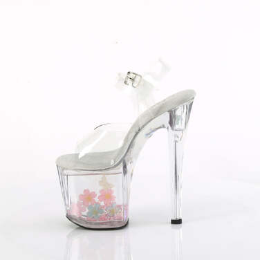 Босоніжки Enchant-708AQUA-01 на підборах 8 дюймів, з ремінцем на щиколотці 3 3/4 дюйма, прозорі/рожеві