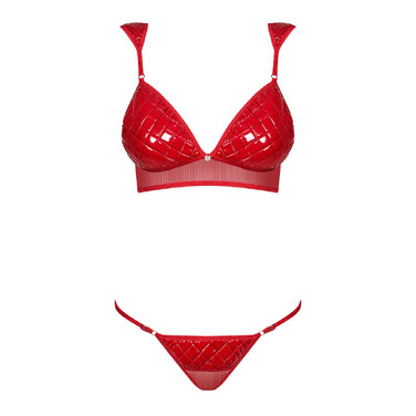 Спокусливий комплект білизни Obsessive Hunteria червоний, S/M