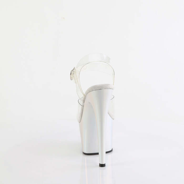 Босоножки Adore-708LQ, каблук 7 дюймов, ремешок на щиколотке шириной 2 3/4 дюйма, прозрачный/серебристый