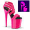 Босоножки Pleaser Flamingo-869UV. Каблук 8 дюймов, 4-дюймовые босоножкии с защитой от ультрафиолета, реакционные с перекрещивающимися носками, молния сзади, розовые.