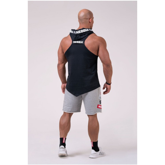Майка с капюшоном NEBBIA NO EXCUSES Tank Top with a Hoodie 173 black