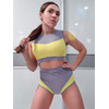 Sport Lady — двухцветный танцевальный топ с эффектом моделирования и мягкой поддержкой, серо-желтый