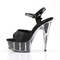 Босоніжки Pleaser Delight-609-5G *6 дюймів на підборах, 1 3/4 дюйма з блискітками та ремінцем на щиколотці, чорні