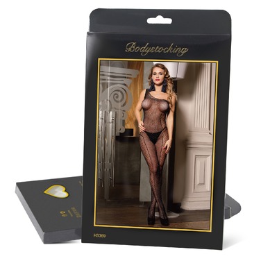 Комбинезон ажурный со стразами Star Night на одно плечо, черный