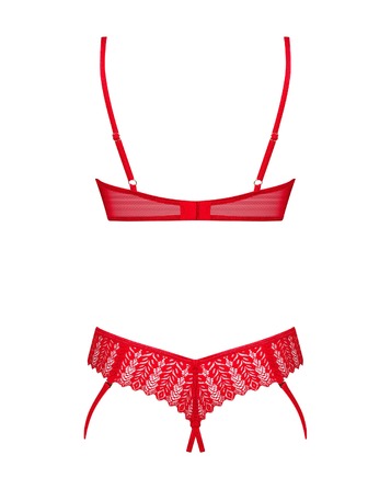 Комплект з відкритим доступом Obsessive Ingridia, червоний, XS/S