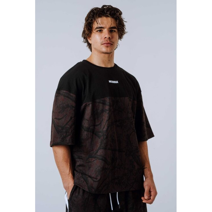 Футболка Nebbia Oversized Tee POWER Dark Brown Camo 898