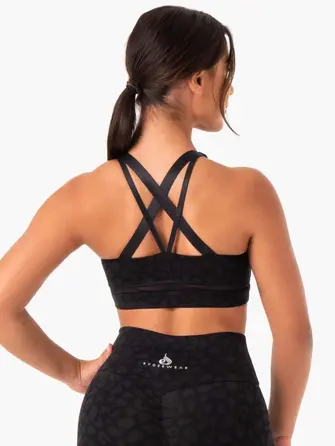 Топ Ryderwear Amazon Mesh Sports Bra - Black Leopard