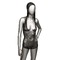Боді-сітка в стразах із капюшоном CalExotic Hooded Deep V Bodysuit, чорний
