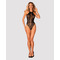 Боді з імітацією шнурівки та атласним бантиком Obsessive B119 чорний, S/M/L