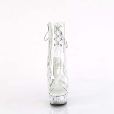 Чоботи Delight-1018C *6 дюймів на підборах, 1 3/4 дюйма з відкритим носком/п'ятою, бокова блискавка, прозорі