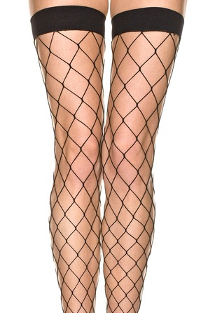 Панчохи у велику сітку Music Legs, чорні, One Size